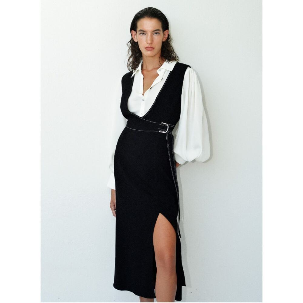 Cinq à Sept Ambre Long Sleeve Faux Wrap Midi Dress Size 4
